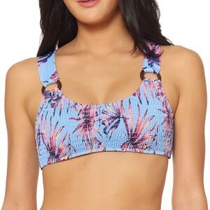 Jessica Simpson Palmy Days O-Ring Smocked Bralette
